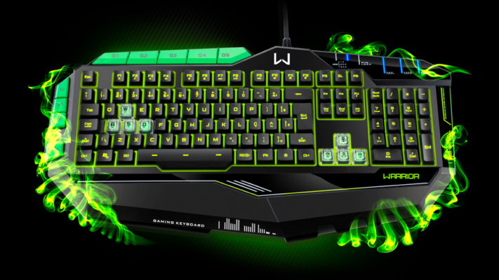 TECLADO MULTIMIDIA PRE VERDE GAMER WARRIOR LED USB MOD TC199 MULTILASER